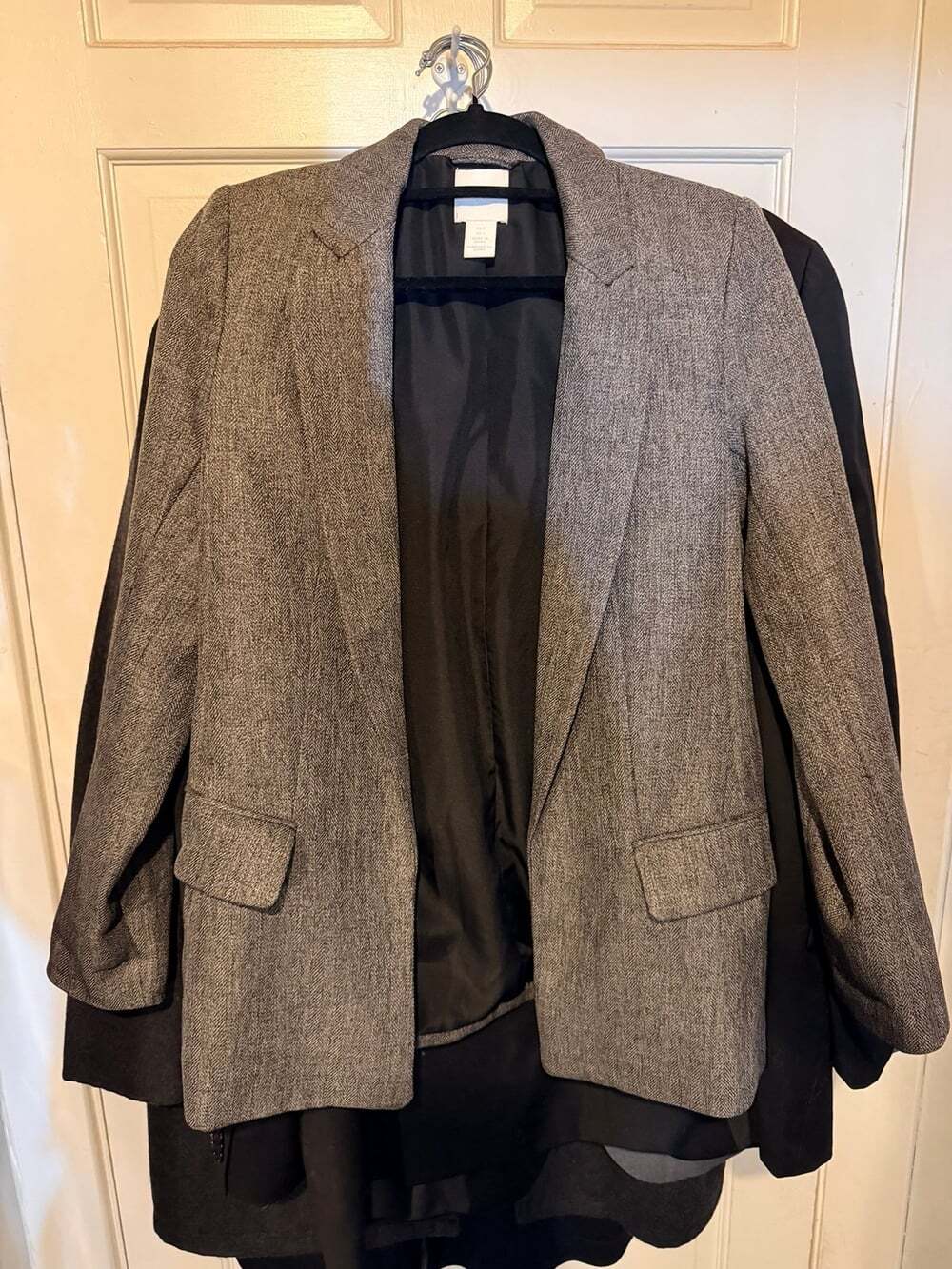 H&M charcoal long blazer size 4